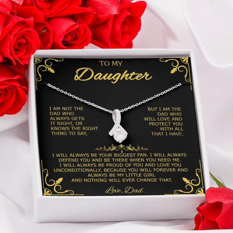 CALLA DECORGIFTS To My Daughter Necklace from Dad - Beautiful Pendant with Heartfelt Message Card, Gift of Love and Protection for Daughter from Father, Perfect for Birthday, Graduation, Christmas