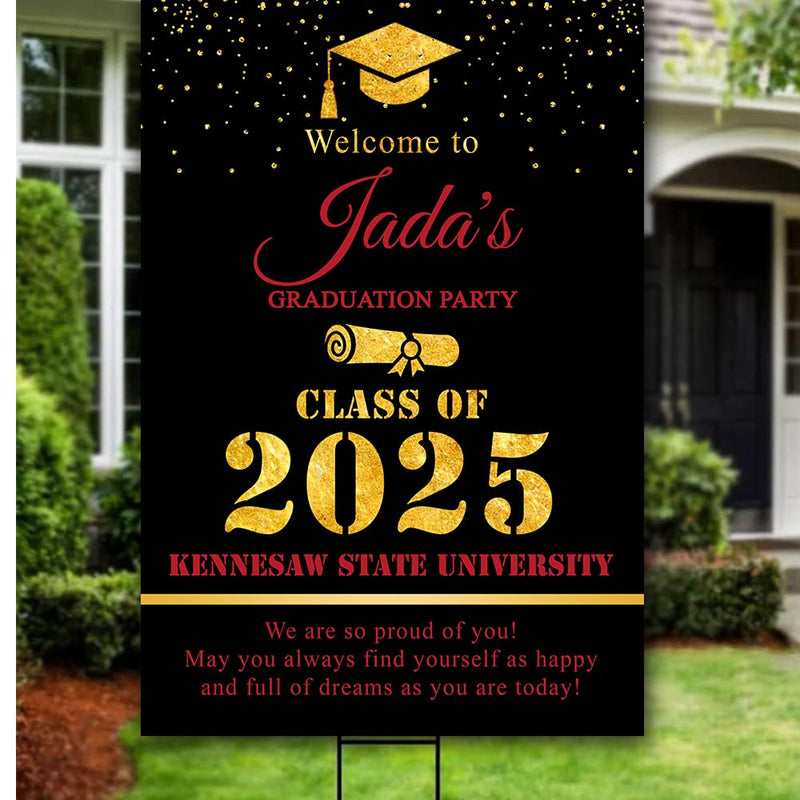 Personalized Graduation Party Welcome Sign, Graduation Party Decorations Sign, Custom Color Background Graduation Party Sign, Graduate High School Senior Sign, Congrats Graduation Celebration Party