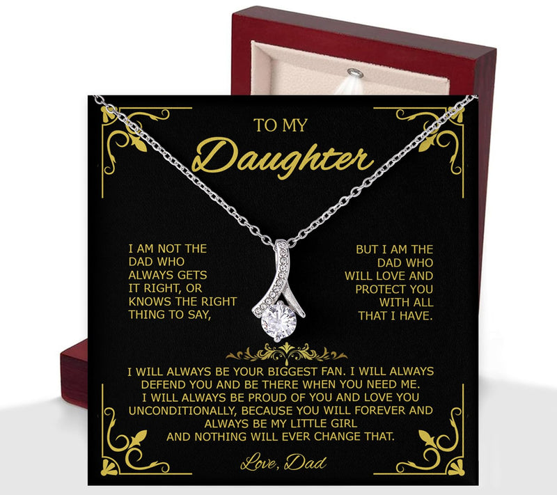 CALLA DECORGIFTS To My Daughter Necklace from Dad - Beautiful Pendant with Heartfelt Message Card, Gift of Love and Protection for Daughter from Father, Perfect for Birthday, Graduation, Christmas