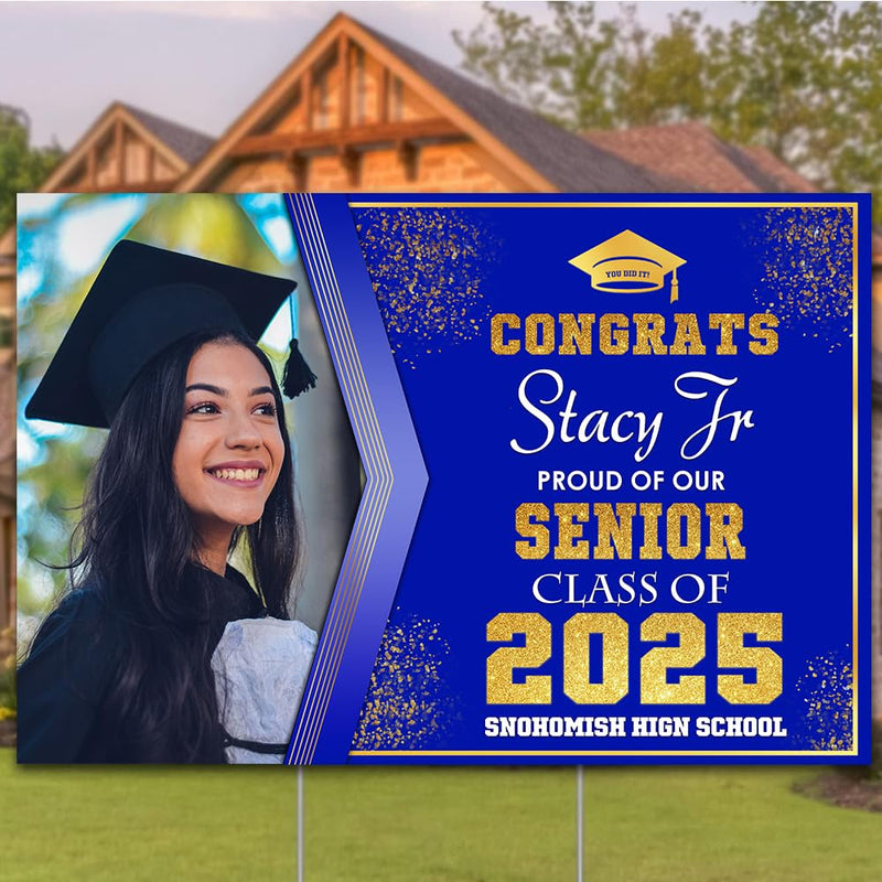 Personalized Graduation Yard Sign 2025 with Photo, 2025 Graduate Decorations Sign, High School Graduation Sign, College Graduation Sign, Graduation Senior Sign 2025, Graduation Corrugated Sign