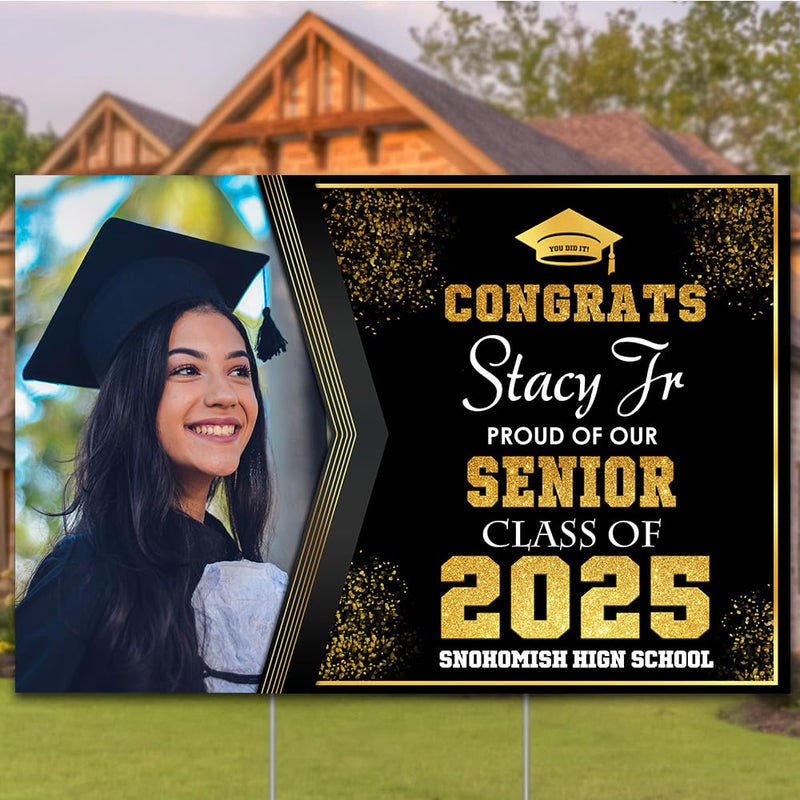 Personalized Graduation Yard Sign 2025 with Photo, 2025 Graduate Decorations Sign, High School Graduation Sign, College Graduation Sign, Graduation Senior Sign 2025, Graduation Corrugated Sign