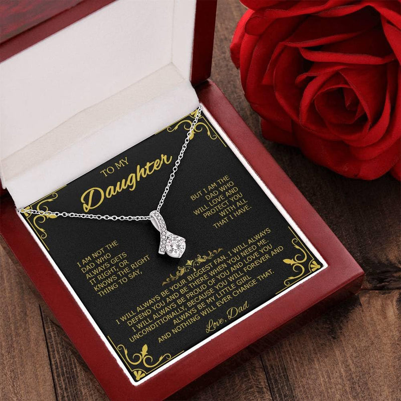 CALLA DECORGIFTS To My Daughter Necklace from Dad - Beautiful Pendant with Heartfelt Message Card, Gift of Love and Protection for Daughter from Father, Perfect for Birthday, Graduation, Christmas