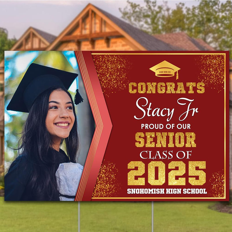 Personalized Graduation Yard Sign 2025 with Photo, 2025 Graduate Decorations Sign, High School Graduation Sign, College Graduation Sign, Graduation Senior Sign 2025, Graduation Corrugated Sign