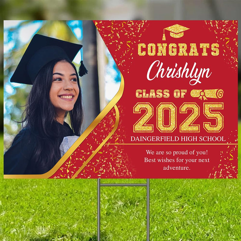 Personalized Graduation Yard Sign 2025 with Photo, 2025 Graduate Decorations Sign, High School Graduation Sign, College Graduation Sign, Graduation Senior Sign 2025, Graduation Corrugated Sign