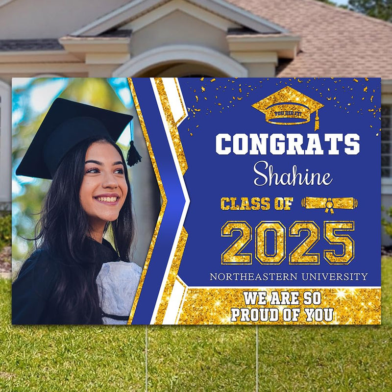 Personalized Graduation Yard Sign 2025 with Photo, 2025 Graduate Decorations Sign, High School Graduation Sign, College Graduation Sign, Graduation Senior Sign 2025, Graduation Corrugated Sign