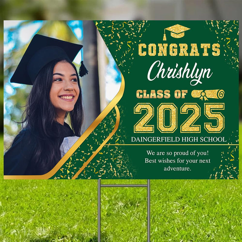 Personalized Graduation Yard Sign 2025 with Photo, 2025 Graduate Decorations Sign, High School Graduation Sign, College Graduation Sign, Graduation Senior Sign 2025, Graduation Corrugated Sign