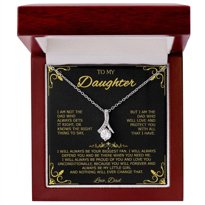 CALLA DECORGIFTS To My Daughter Necklace from Dad - Beautiful Pendant with Heartfelt Message Card, Gift of Love and Protection for Daughter from Father, Perfect for Birthday, Graduation, Christmas