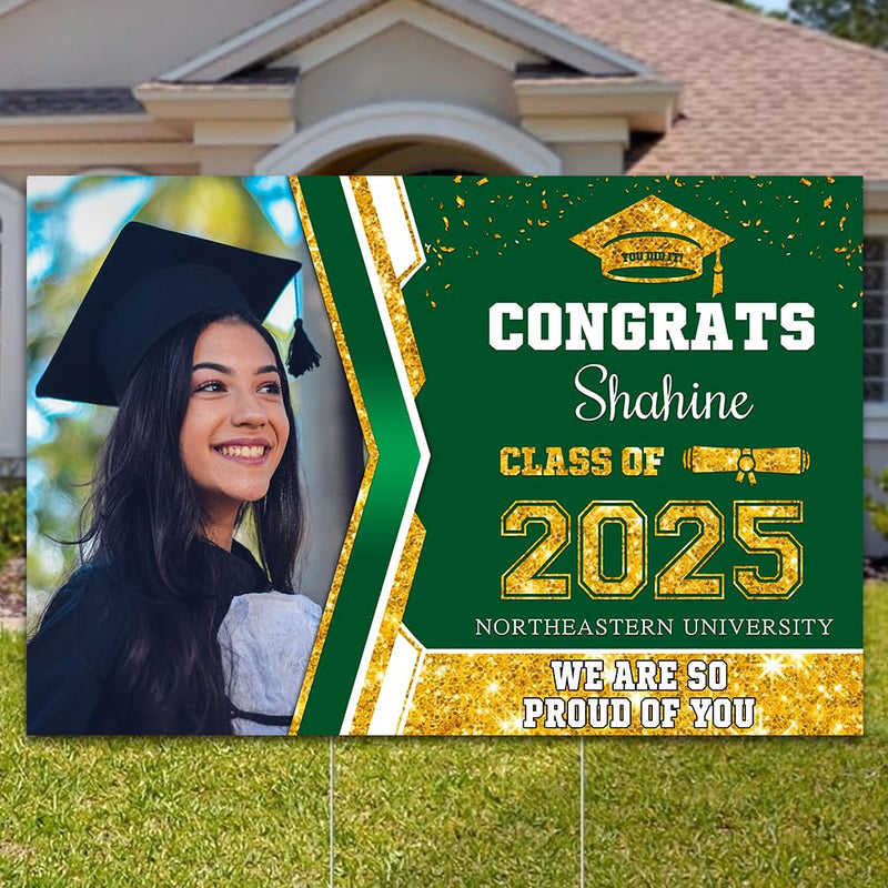 Personalized Graduation Yard Sign 2025 with Photo, 2025 Graduate Decorations Sign, High School Graduation Sign, College Graduation Sign, Graduation Senior Sign 2025, Graduation Corrugated Sign