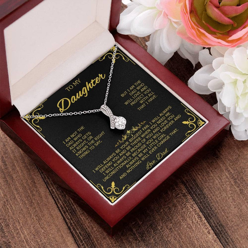 CALLA DECORGIFTS To My Daughter Necklace from Dad - Beautiful Pendant with Heartfelt Message Card, Gift of Love and Protection for Daughter from Father, Perfect for Birthday, Graduation, Christmas