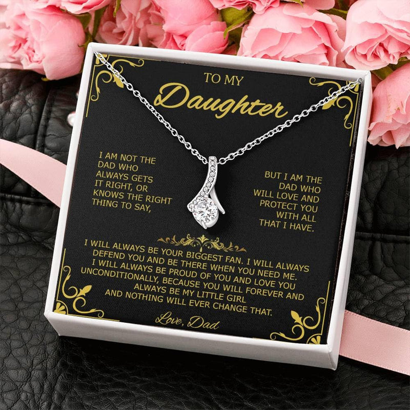 CALLA DECORGIFTS To My Daughter Necklace from Dad - Beautiful Pendant with Heartfelt Message Card, Gift of Love and Protection for Daughter from Father, Perfect for Birthday, Graduation, Christmas