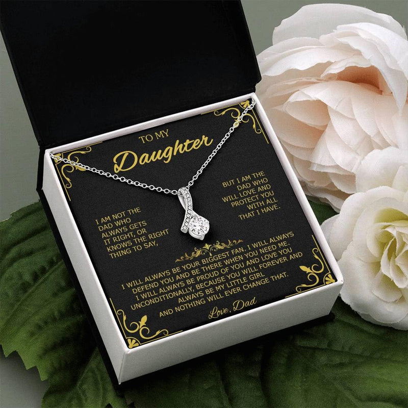 CALLA DECORGIFTS To My Daughter Necklace from Dad - Beautiful Pendant with Heartfelt Message Card, Gift of Love and Protection for Daughter from Father, Perfect for Birthday, Graduation, Christmas