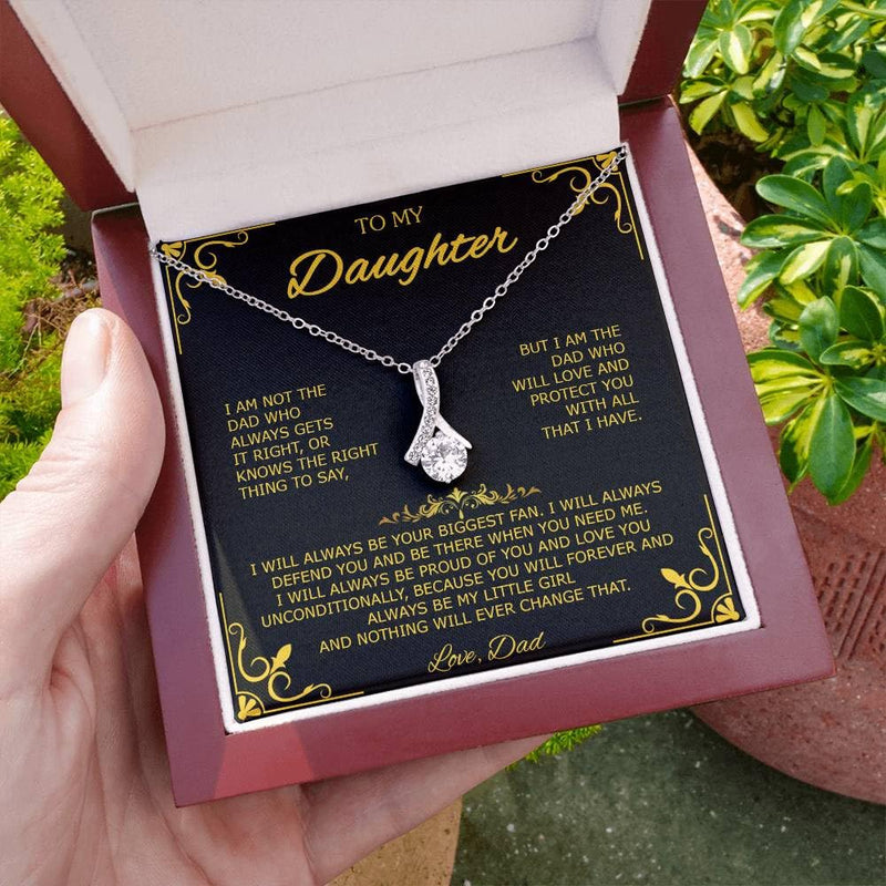 CALLA DECORGIFTS To My Daughter Necklace from Dad - Beautiful Pendant with Heartfelt Message Card, Gift of Love and Protection for Daughter from Father, Perfect for Birthday, Graduation, Christmas